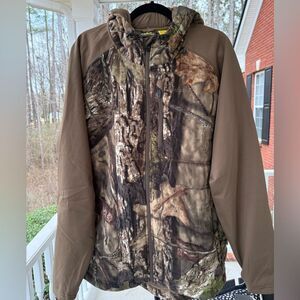 Cabela's 4MOST Fleece Windshear T2 Hybrid Jacket Mossy Oak Country Size XL NWT